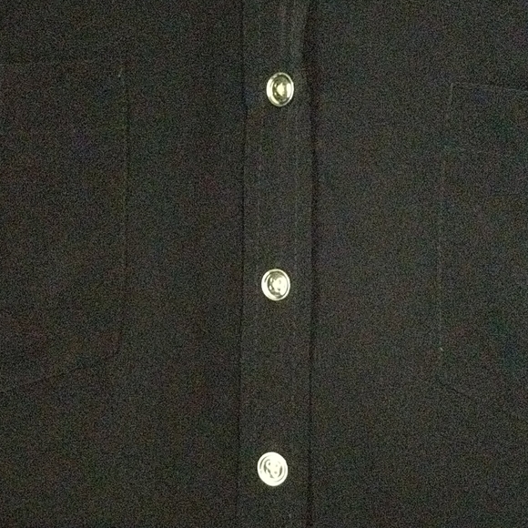 Susan graver woman's black shirt with gold buttons - Picture 4 of 6